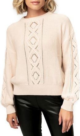 Gibsonlook Cable Knit Sweater in Dune at Nordstrom Rack, Size X-Small