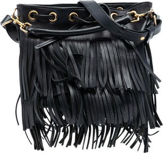 Saint Laurent Pre-owned Saint Laurent Small Calfskin Emmanuelle Fringe Bucket Bag UWCESO97D7HD9TEF