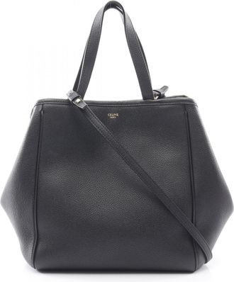 Celine Black Leather Handbag Tote Bag (Pre-Owned)
