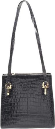 Ferragamo Pre-owned Gancini Leren Tote Tas - Dames - Vintage Schoudertas - Zwart - ONE Size - Leer - Vintage