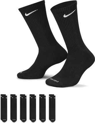 Nike Mens Everyday Plus Cushioned Training Crew Socks (6 Pairs) in Black | SX6897-010