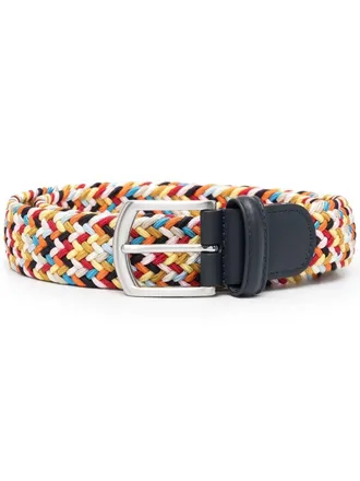 Anderson's woven buckle belt - men - Leather/Fabric - 105 - Blue