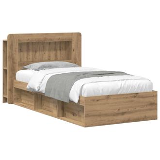 Berkfield Home Bed Frame with Storage Artisan Oak 80 x 200 cm Engineered Wood in Brown