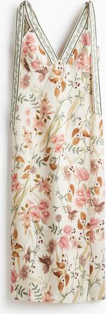 H&M Kleid aus Leinenmix mit Bindeträgern - Beige