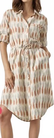 Lilla P Carob Shirt Dress In Ikat