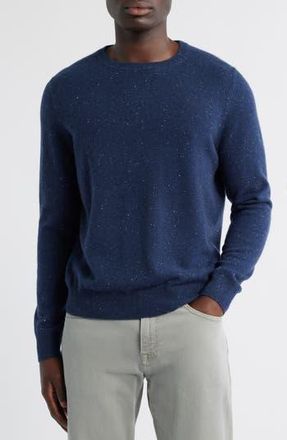 Nordstrom Cashmere Crewneck Sweater in Navy Donegal at Nordstrom Rack, Size Small