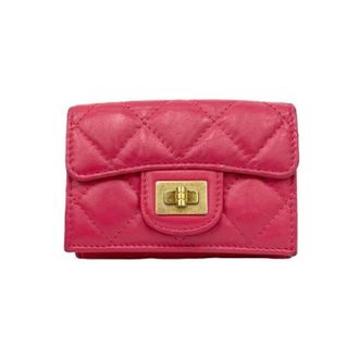 Chanel Pre-owned Vintage leren portemonnee - Dames - Pre-owned - Roze - Maat: ONE Size Leer