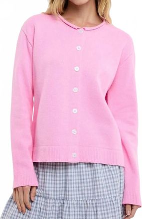 Wishlist Charlie Raw Edge Cardigan In Punch