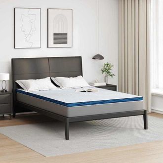 vidaXL Almohadillas Para Colch&oacute;n Blanco Y Azul 140 X 190 Cm Vidaxl