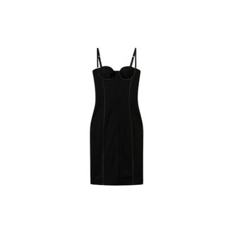 Twinset Abito longuette bustier con ganci - Dames - Korte kleedjes - Zwart - XS - Kleedjes