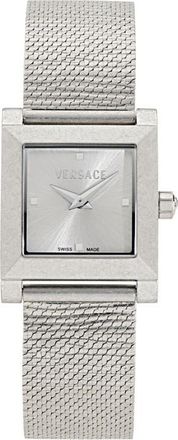 Versace Mosaic Square Mesh Strap Watch, 22mm in Stainless Steel at Nordstrom