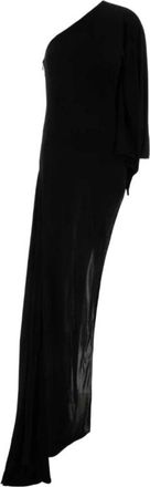 Gucci Viscose Jersey Asymmetrische Lange Jurk - Dames - Feestkleedjes - Zwart - S - Kleedjes