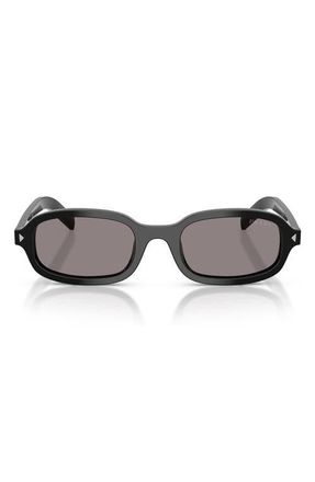 Prada 50mm Oval Sunglasses in Black /Grey at Nordstrom
