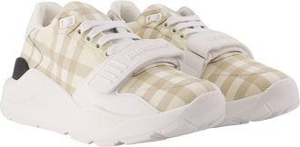 Burberry Womens New Regis Large Check Sneakers - Burberry Nylon Ivory Shoes