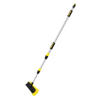 ECD Germany Cepillo De Lavado De Coche Con Mango Telesc&oacute;pico Extensible De 130-300 Cm Con Interruptor De Encendido/apagado, Utensilio De Limpieza De Cerdas Suaves
