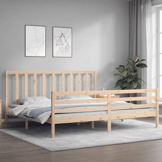 vidaXL Bed Frame without Mattress 200x200 cm Solid Wood Pine Vidaxl