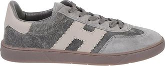 Hogan H647 Logo-Patch Lage Sneakers - Heren - Sneakers - Grijs - 42 1/2 EU - Leer - Schoenen