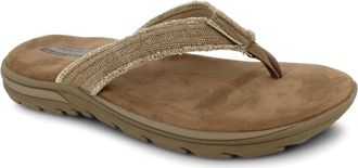 Skechers Mens Relaxed Fit Supreme Flip Flop In Beige