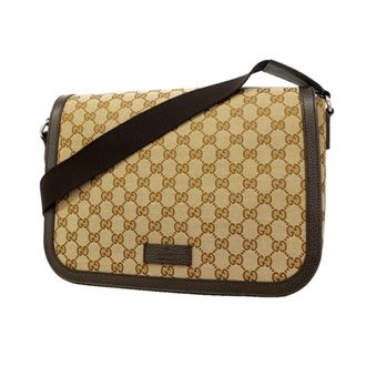 Gucci Brown Canvas Shoulder Bag (Pre-Owned)