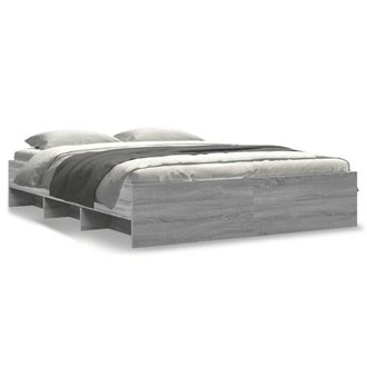 Berkfield Home Bed Frame without Mattress Grey Sonoma 160x200 cm Engineered Wood