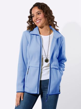 Casual Looks Fleecejacke CASUAL LOOKS, Damen, Gr. 36, eisblau, 100% Polyester, unifarben, Jacken Fleecejacke