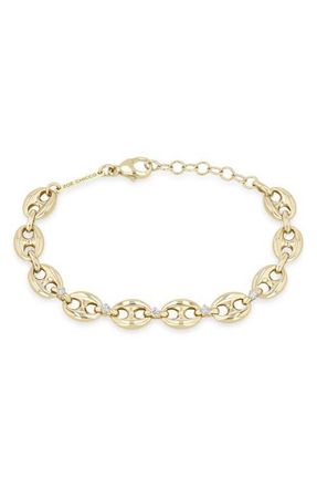 Zo&euml; Chicco 14K Gold Diamond Large Mariner Link Bracelet in 14K Yellow Gold at Nordstrom, Size 7