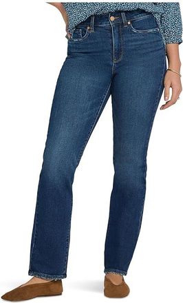 NYDJ Petite High Rise Straight Jeans Womens Clothing Sunset Villa : 16P 29, Cotton/Denim/Elastane