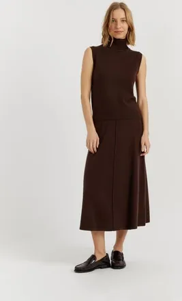 Chinti and Parker Wool-Cashmere High-Neck Tank in Chocolate at Nordstrom, Size X-Small