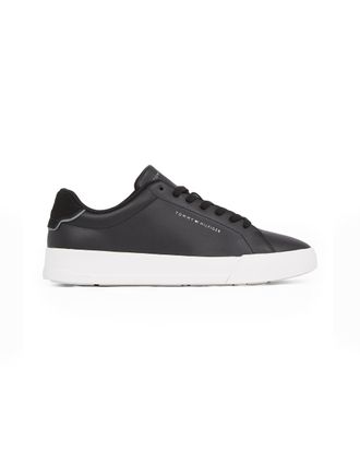 Tommy Hilfiger Court Leer Gedetailleerde Heren Trainers