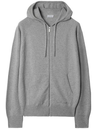 Burberry zipped hoodie - men - Polyester/Cashmere - S - Grey