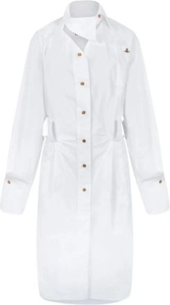 Vivienne Westwood Drunken Shirt Dress - Dames - Shirt Kleedjes - Wit - L - Katoen - Kleedjes