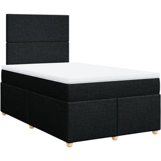 vidaXL Cama Box Spring Con Colch&oacute;n Tela Negro 120x200 Cm Vidaxl
