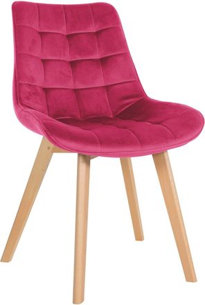 Clp Silla de comedor con asiento en Terciopelo Rojo