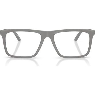 Emporio Armani 55mm Square Optical Glasses in Matte Grey /Demo Lens at Nordstrom