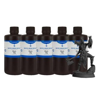 OEM Resina Lavable Con Agua, Alta Precisi&oacute;n, F&oacute;rmula De Bajo Olor, 5 Kg, Color Negro
