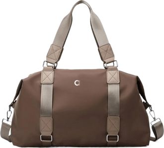 Generic Large Gym Bag with Wet Dry Compartment | Sport Duffel,Compatible For Women Men | Travel Tote(Khaki)