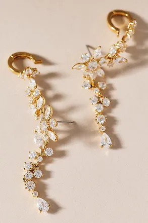 Nadri Full Bloom Drop Climber Earrings