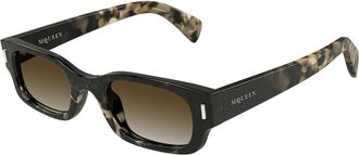 Alexander McQueen AM0549S 002 Mens Sunglasses Tortoiseshell Size 50