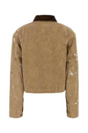 Moschino Womens Camel Cotton Jacket Fantasiabeige Giubbini