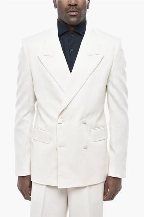 Givenchy Mohair-Blend Double-Breasted Blazer With Peak Lapel size 48