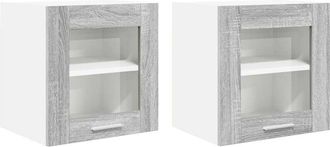 vidaXL Hanging Cabinet Riga 2 pcs Grey Sonoma 40 x 31 x 40 cm vidaXL
