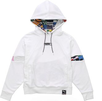 Puma (WMNS) PUMA International Hoodie White Black 531351-02