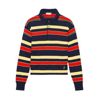 J.W.Anderson Polo Shirts, female, Multicolor, Size: XS Knitted Rugby Polo