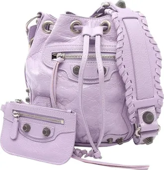 Balenciaga Pre-owned Balenciaga Lambskin Le Cagole Bucket Bag XS Ladies M6EGUG3KRCDS17M3