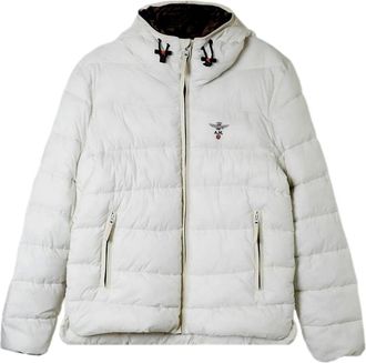 Aeronautica Gewatteerde capuchonjas wit ripstop - Heren - Winterjassen - Wit - L - Polyester - Jassen