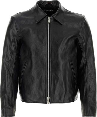 Our Legacy Black Solid Shirt Collar Jacket