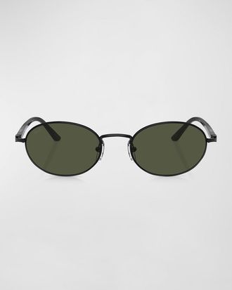 Persol Men & apos;s Metal Oval Sunglasses