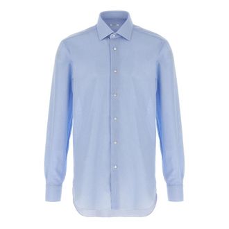 Barba Honeycomb Shirt - Heren - Zakelijke Overhemden - Blauw - 3XL - Katoen - Overhemden