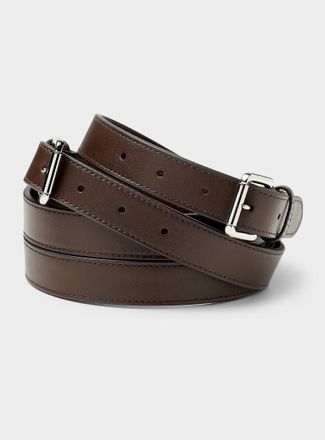 Lauren Ralph Lauren Womens Square-buckle wide leather double belt