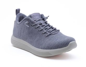 Woolloomooloo Womens Cheviot Sneaker In Grey Merino Wool